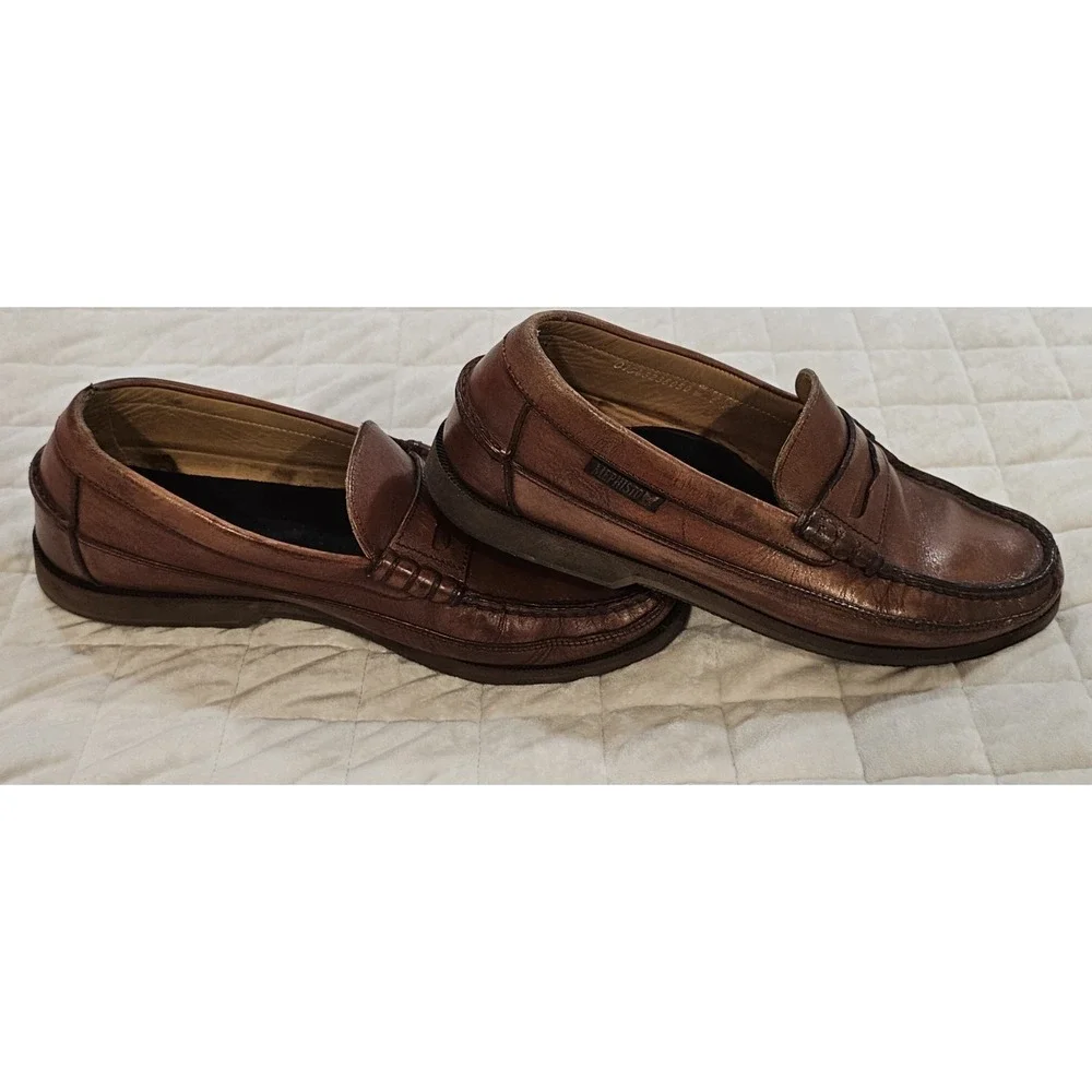 Mephisto Spinnaker Cap Vert Penny Loafer Boat Shoes Men's Size 8 Brown Leather